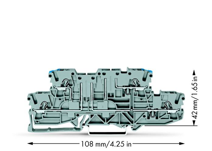 WAGO 2002-2963 Doppelstock-Basisklemme 5.20 mm Zugfeder Belegung: L, N Grau 50 St.