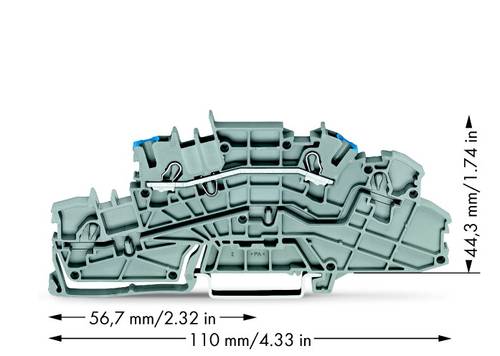 WAGO 2003-6651 Installationsetagenklemme 5.20 mm Zugfeder Belegung: N Grau 50 St.