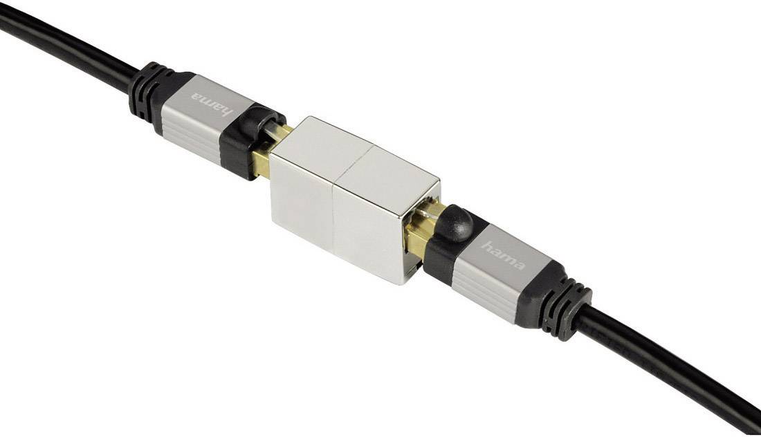 Hama RJ45 Netzwerk Adapter CAT 5e [1x RJ45-Buchse - 1x RJ45-Buchse] Grau