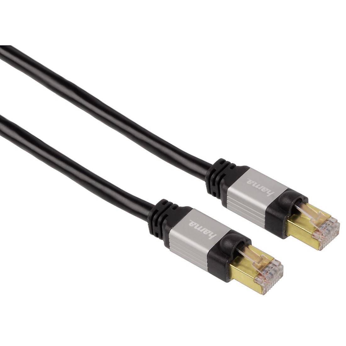 Hama 53756 RJ45 Netzwerkkabel, Patchkabel CAT 6 S/STP 1.50 m Schwarz mit Rastnasenschutz 1 St.