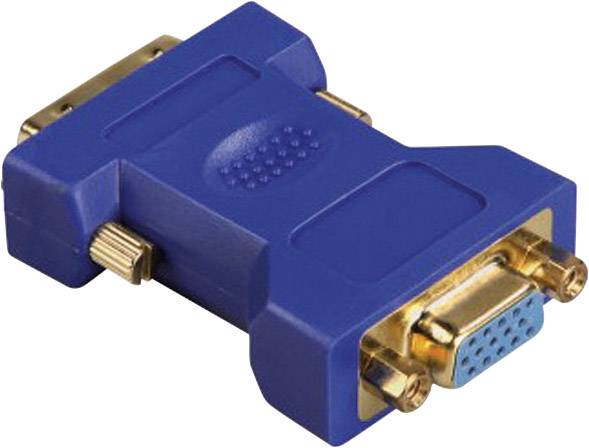 Hama 45073 DVI / VGA Adapter [1x DVI-Stecker 24+5pol. - 1x VGA-Buchse] Blau