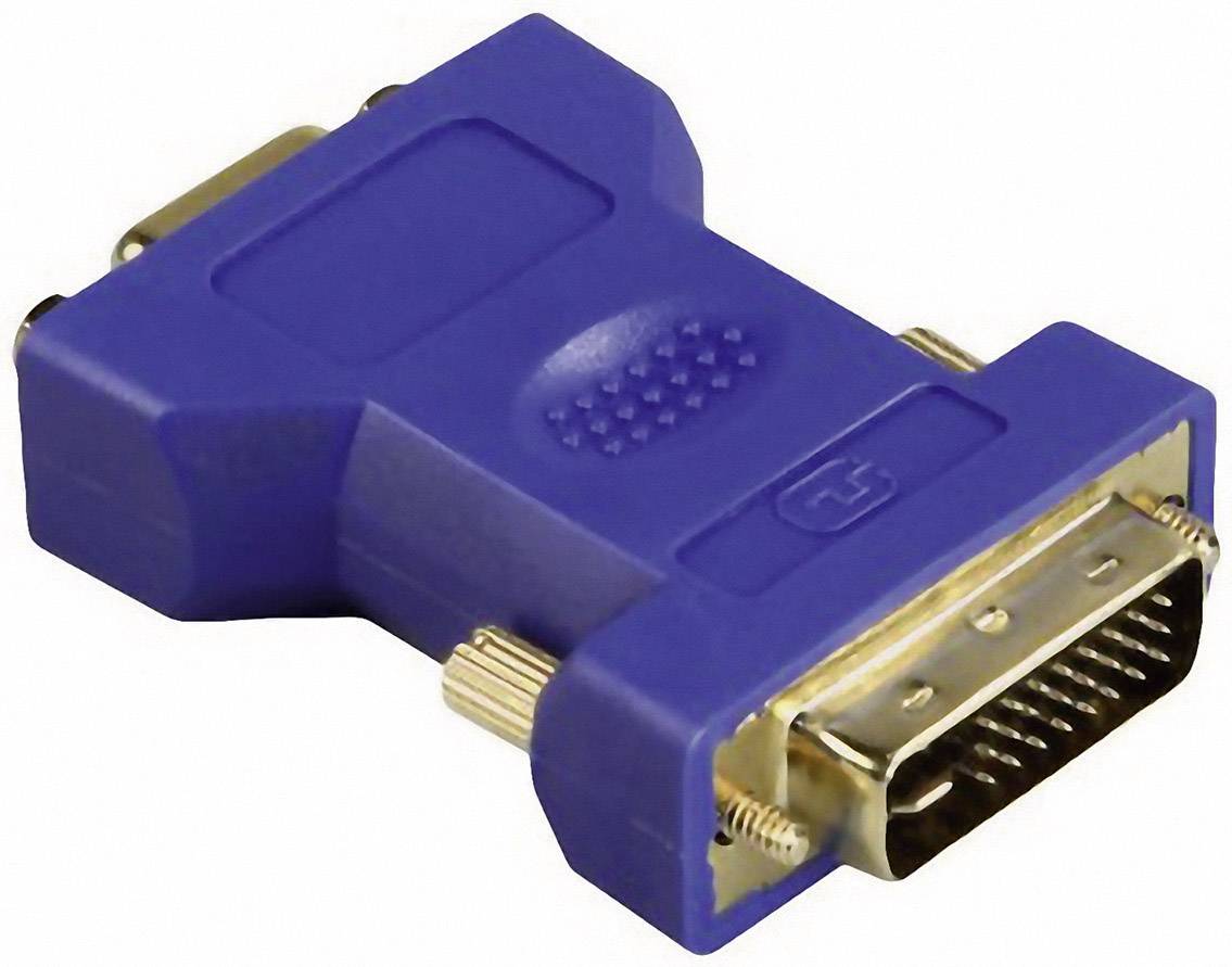 Hama 45073 DVI / VGA Adapter [1x DVI-Stecker 24+5pol. - 1x VGA-Buchse] Blau