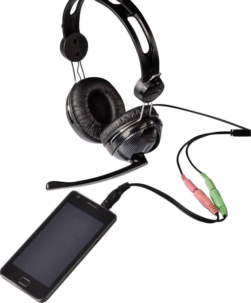 Hama 54573 Klinke Audio Anschlusskabel [1x Klinkenstecker 3.5 mm - 2x Klinkenbuchse 3.5 mm] 10.00 cm Schwarz