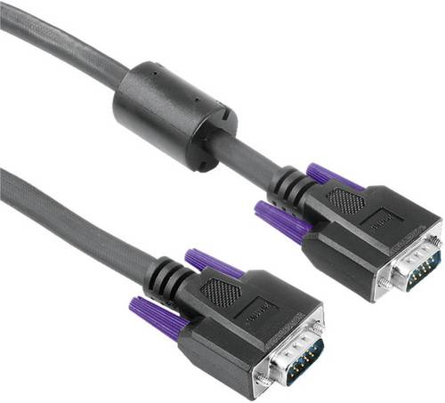 Hama VGA Anschlusskabel 1.80m schraubbar, mit Ferritkern Schwarz [1x VGA-Stecker - 1x VGA-Stecker]