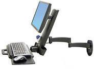 Ergotron Combo Arm Serie 200 1fach Monitor-Wandhalterung 25,4 cm (10") - 61 cm (24") Schwarz Tastaturablage, Neigbar, Schwenkbar, Rotierbar