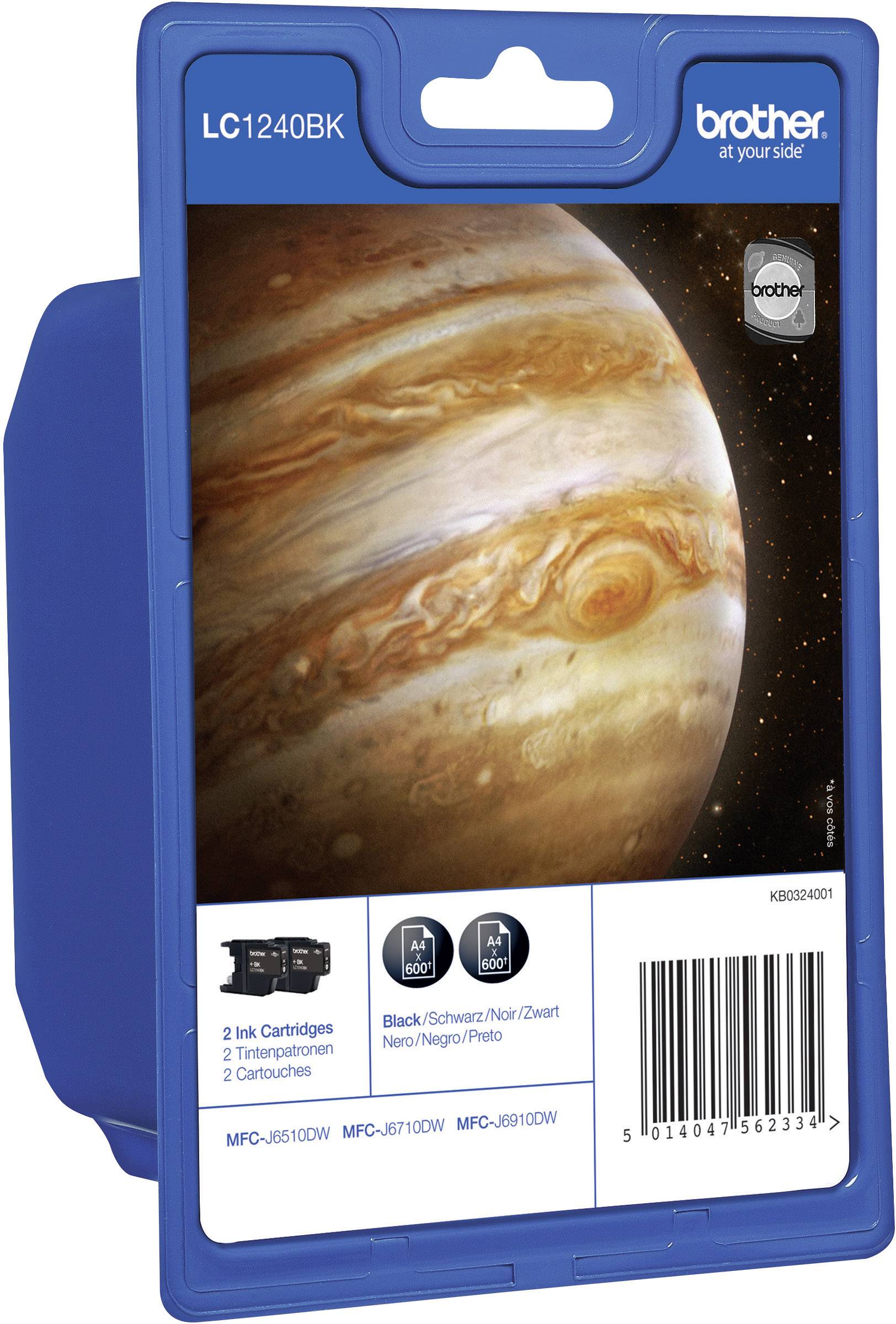 Brother Druckerpatrone LC-1240BK Original 2er-Pack Schwarz LC1240BKBP2DR