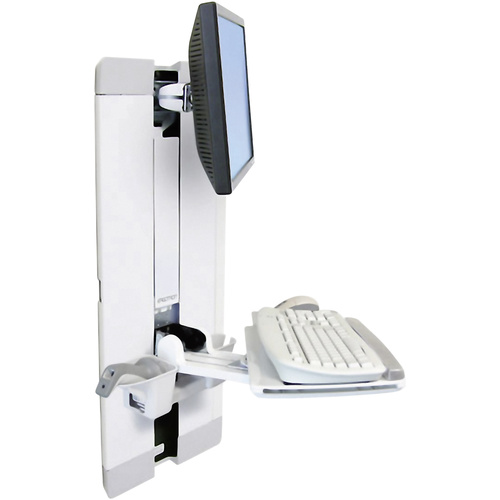 Ergotron StyleView Vertical Lift 1fach Monitor-Wandhalterung 25,4cm (10") - 61,0cm (24") Weiß Höhenverstellbar, Tastaturablage