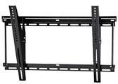 Eine schwarze TV-Wandhalterung aus Metall mit verstellbaren Armen. Sie ist für die Befestigung von Flachbildschirmen an der Wand konzipiert.