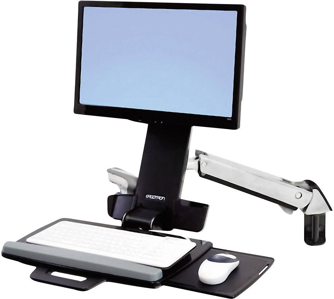 Ergotron StyleView Sit-Stand Combo Arm Monitor-Wandhalterung 1 Display(s) 25,4 cm (10") - 61 cm (24") Schwarz Tastaturablage, Neigbar, Schwenkbar