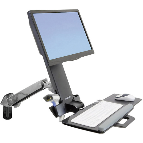 Ergotron StyleView Sit-Stand Combo Arm 1fach Monitor-Wandhalterung 25,4cm (10") - 61,0cm (24") Schwarz Tastaturablage, Neigbar