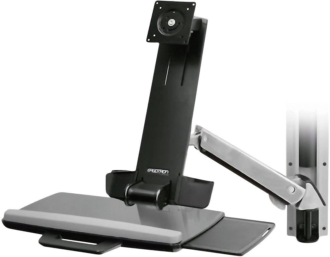 Ergotron StyleView Sit-Stand Combo Arm Monitor-Wandhalterung 1 Display(s) 25,4 cm (10") - 61 cm (24") Schwarz Tastaturablage, Neigbar, Schwenkbar