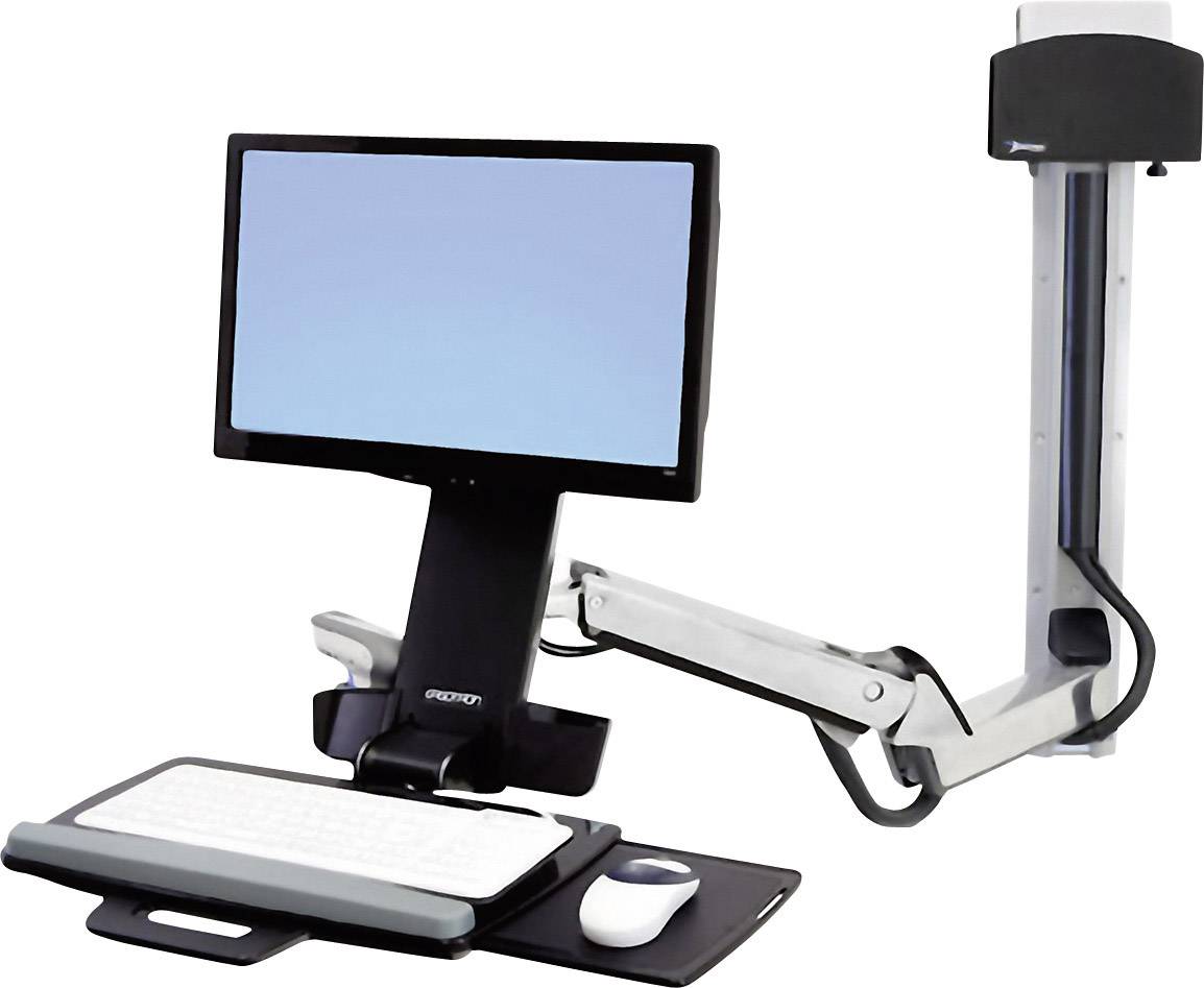 Ergotron StyleView Sit-Stand Combo System 1fach Monitor-Wandhalterung 25,4 cm (10") - 61 cm (24") Schwarz, Silber Tastaturablage, Neigbar