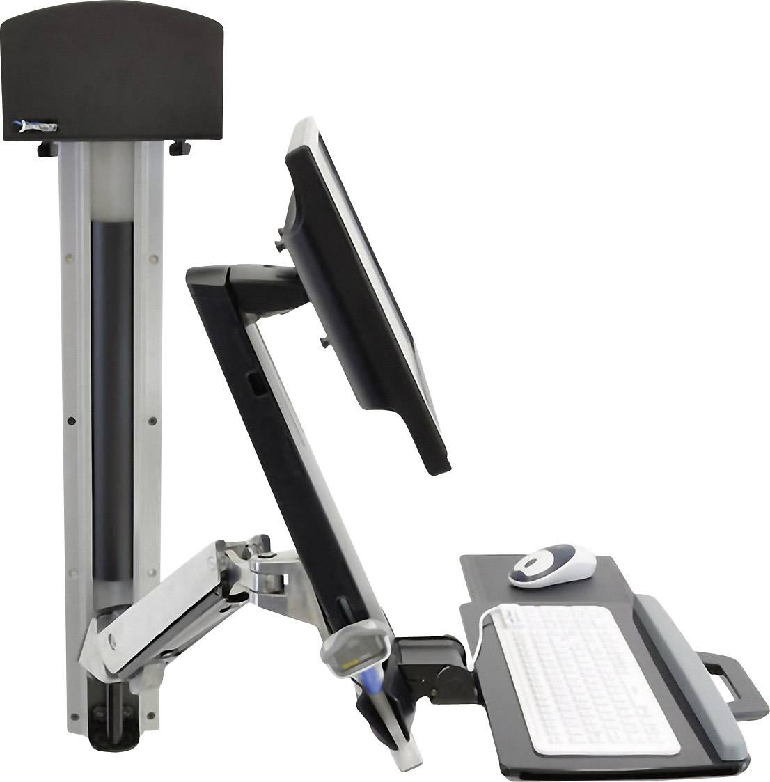 Ergotron Monitor-Wandhalterung StyleView Sit-Stand Combo System 1 Display(s) 25,4 cm (10") - 61 cm (24") Schwarz, Silber Tastaturablage, Neigbar