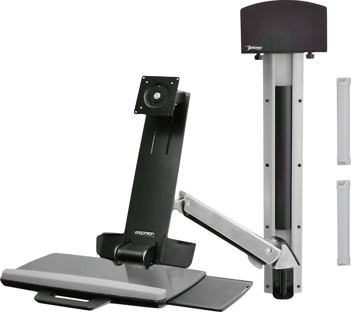 Ergotron Monitor-Wandhalterung StyleView Sit-Stand Combo System 1 Display(s) 25,4 cm (10") - 61 cm (24") Schwarz, Silber Tastaturablage, Neigbar