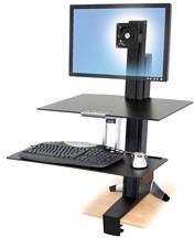 Ergotron WorkFit-S, Single HD with Worksurface+ Monitor-Tischhalterung 1 Display(s) 25,4 cm (10") - 76,2 cm (30") Schwarz Höhenverstellbar, Tastatur