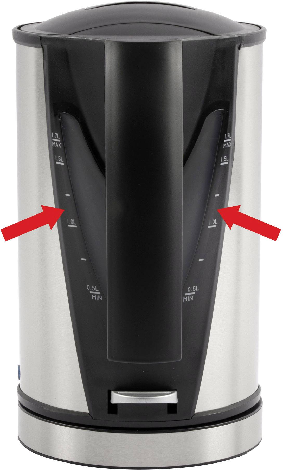 Clatronic WKS 3288 Wasserkocher schnurlos Silber (gebürstet), Schwarz