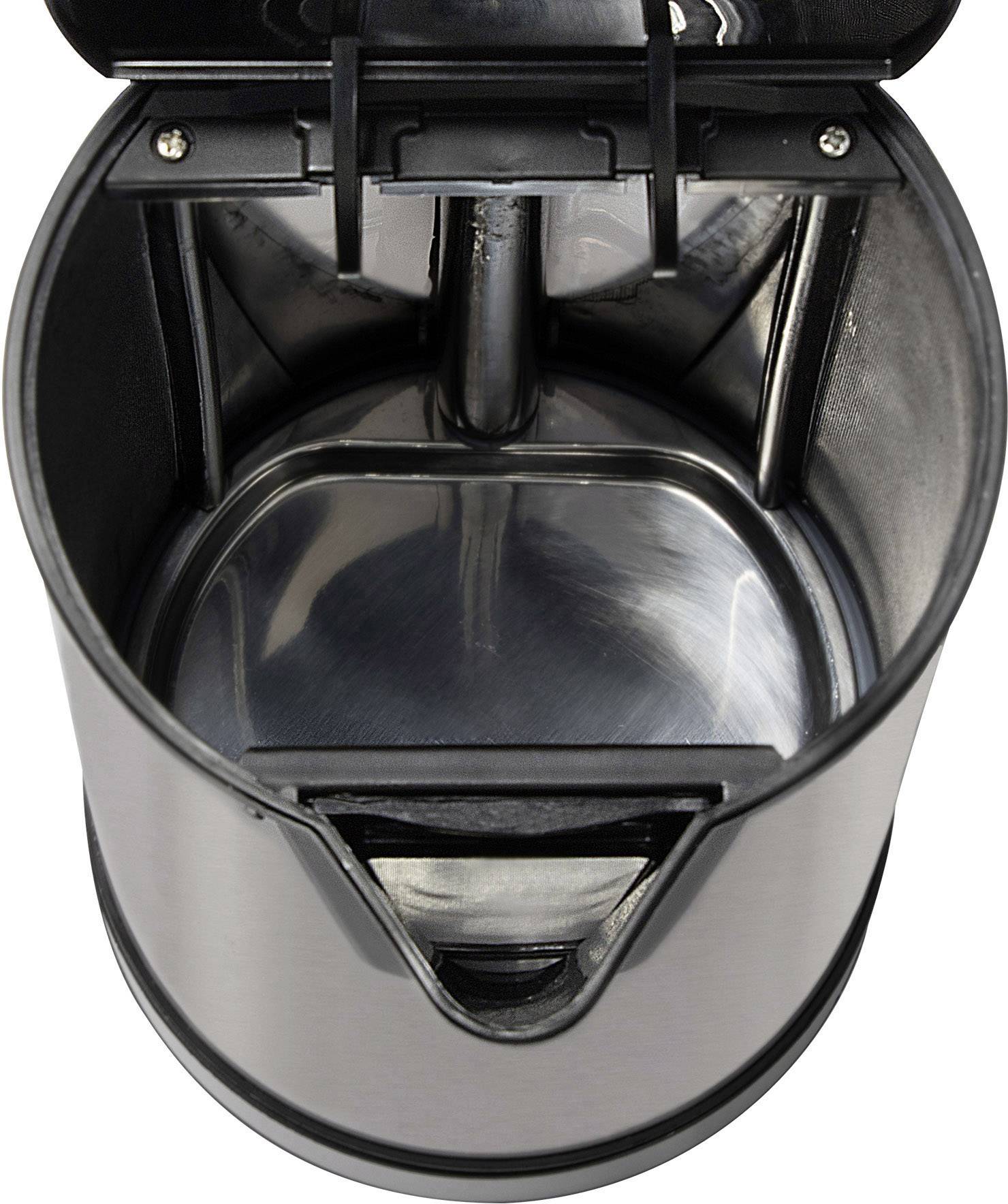 Clatronic WKS 3288 Wasserkocher schnurlos Silber (gebürstet), Schwarz