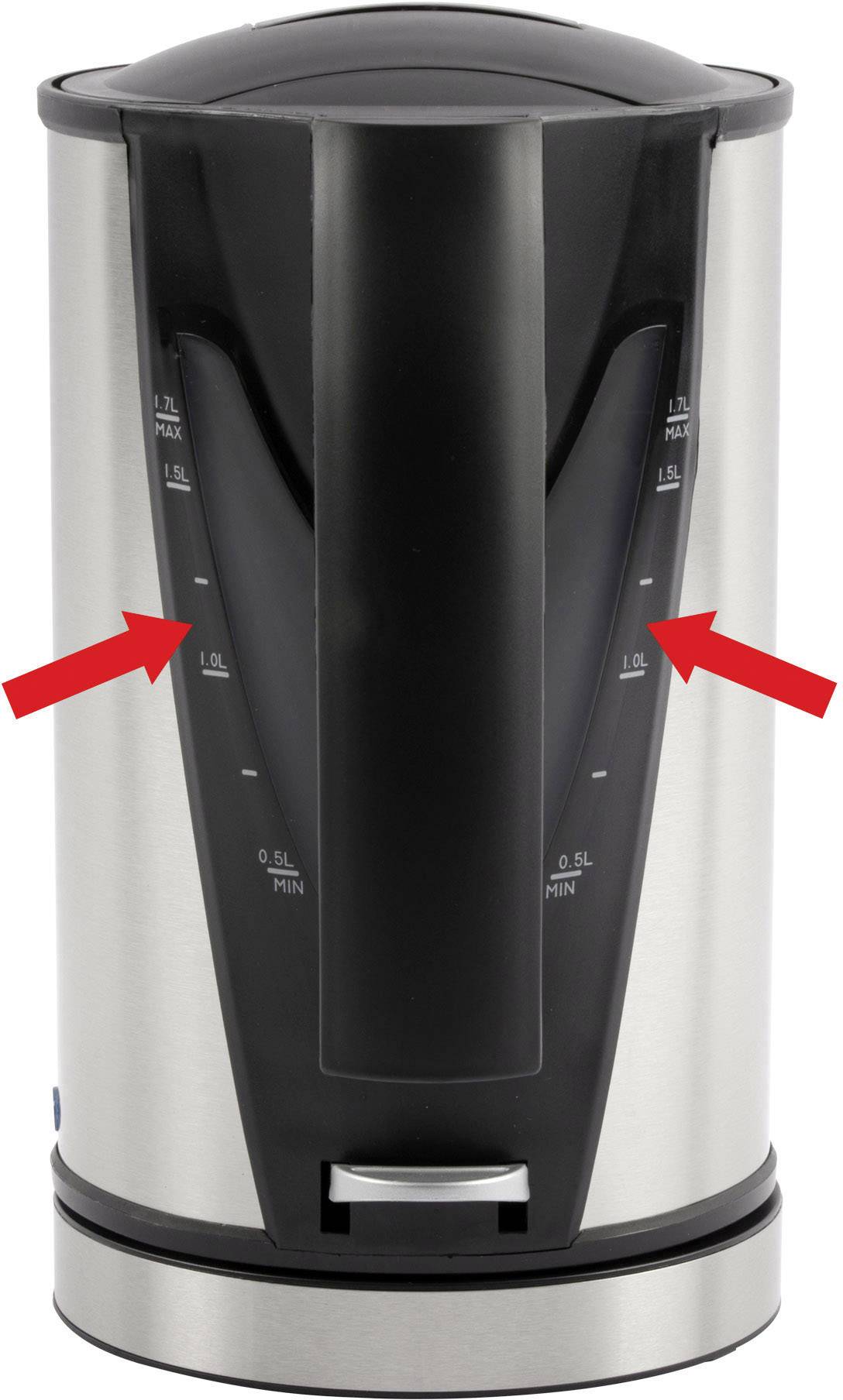 Clatronic WKS 3288 Wasserkocher schnurlos Silber (gebürstet), Schwarz