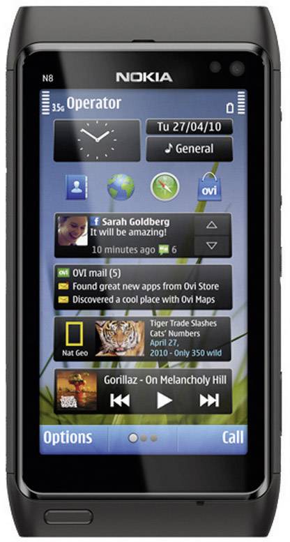 Nokia N8 Smartphone mit 12 Megapixel Carl-Zeiss Kamera, Blitz, HDMI-Anschluss und kostenloser Navigation