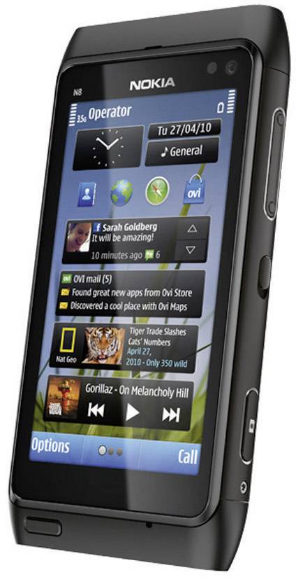 Nokia N8 Smartphone mit 12 Megapixel Carl-Zeiss Kamera, Blitz, HDMI-Anschluss und kostenloser Navigation