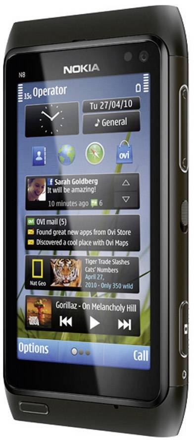 Nokia N8 Smartphone mit 12 Megapixel Carl-Zeiss Kamera, Blitz, HDMI-Anschluss und kostenloser Navigation