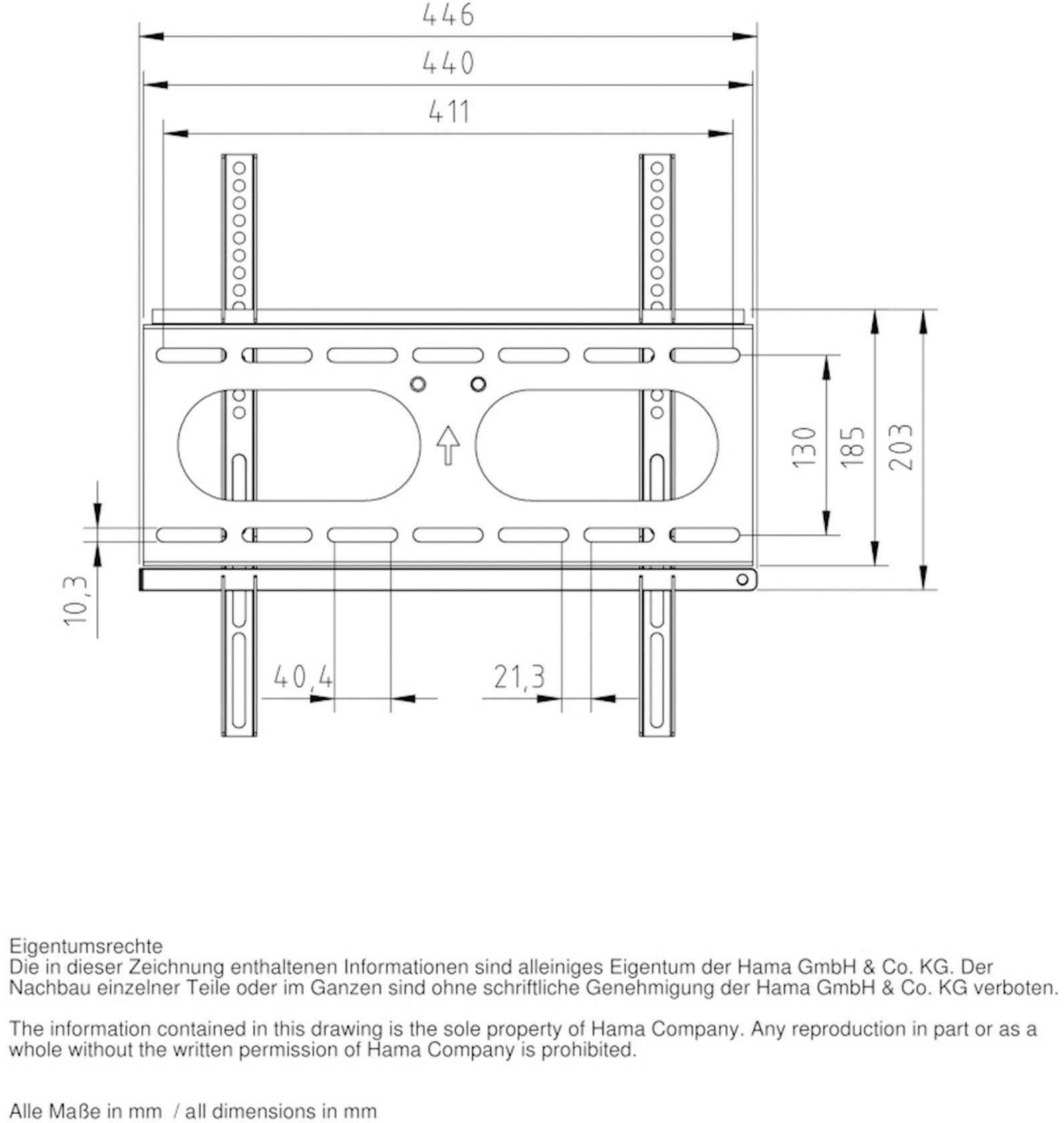 Hama TV-Wandhalterung 58,4 cm (23") - 139,7 cm (55") Starr