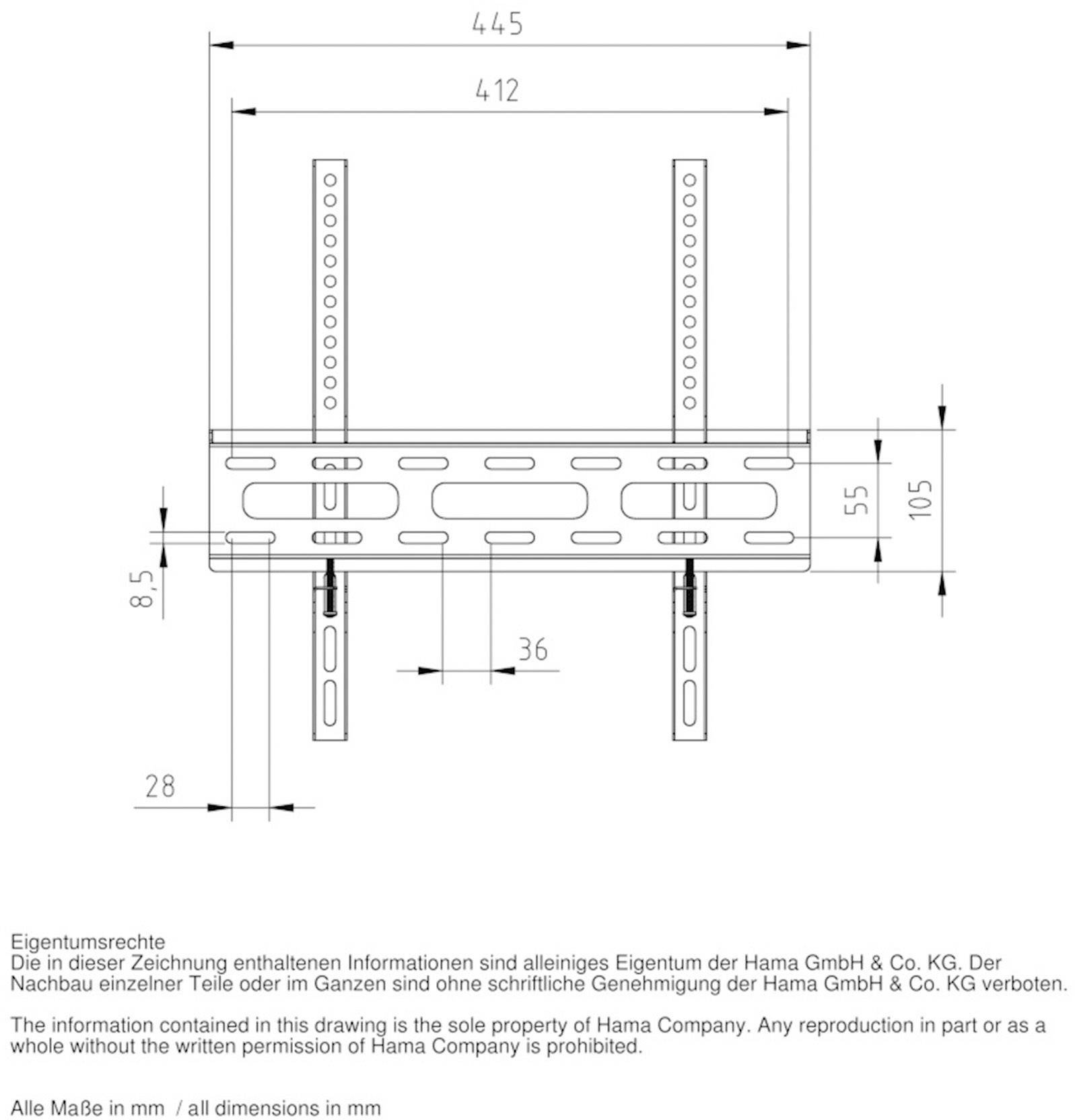 Hama FIX TV-Wandhalterung 58,4 cm (23") - 127,0 cm (50") Starr