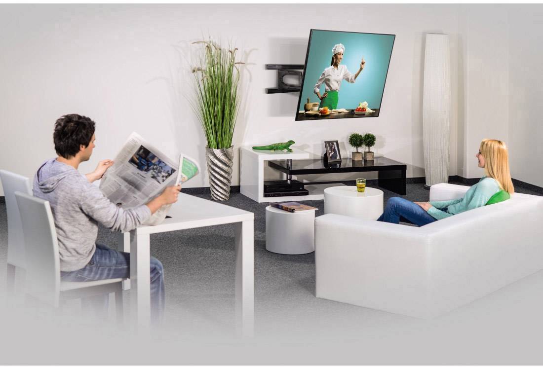 Hama 00108749 FULLMOTION "Ultraslim" TV-Wandhalterung Ausziehbar 58,4 cm (23") - 139,7 cm (55") Neigbar+Schwenkbar, Rotierbar