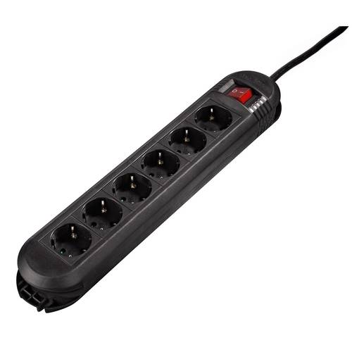 Hama 00047885 Steckdosenleiste mit Schalter 6fach Schwarz Schutzkontakt 1St.