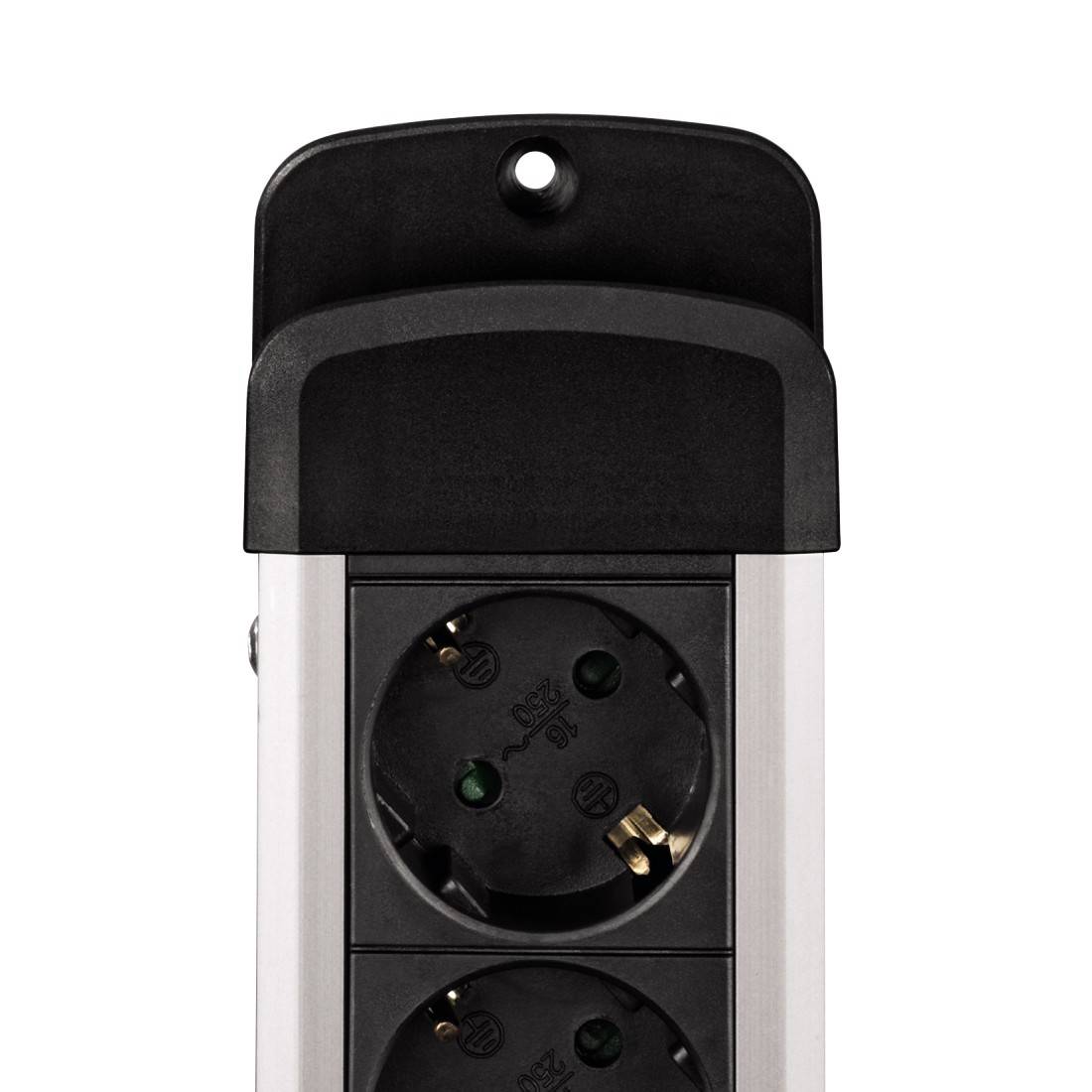 Hama 00047859 Steckdosenleiste mit Schalter 3fach Schwarz, Silber Schutzkontakt 1St.