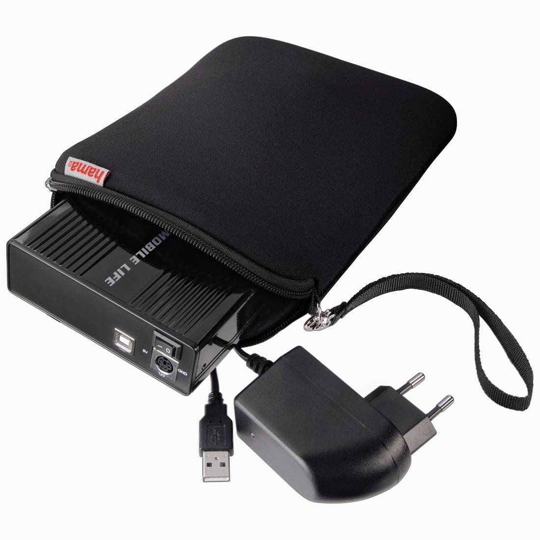 Hama 00095510 HDD Cover Festplatten-Tasche 8.9 cm (3.5 Zoll) Schwarz
