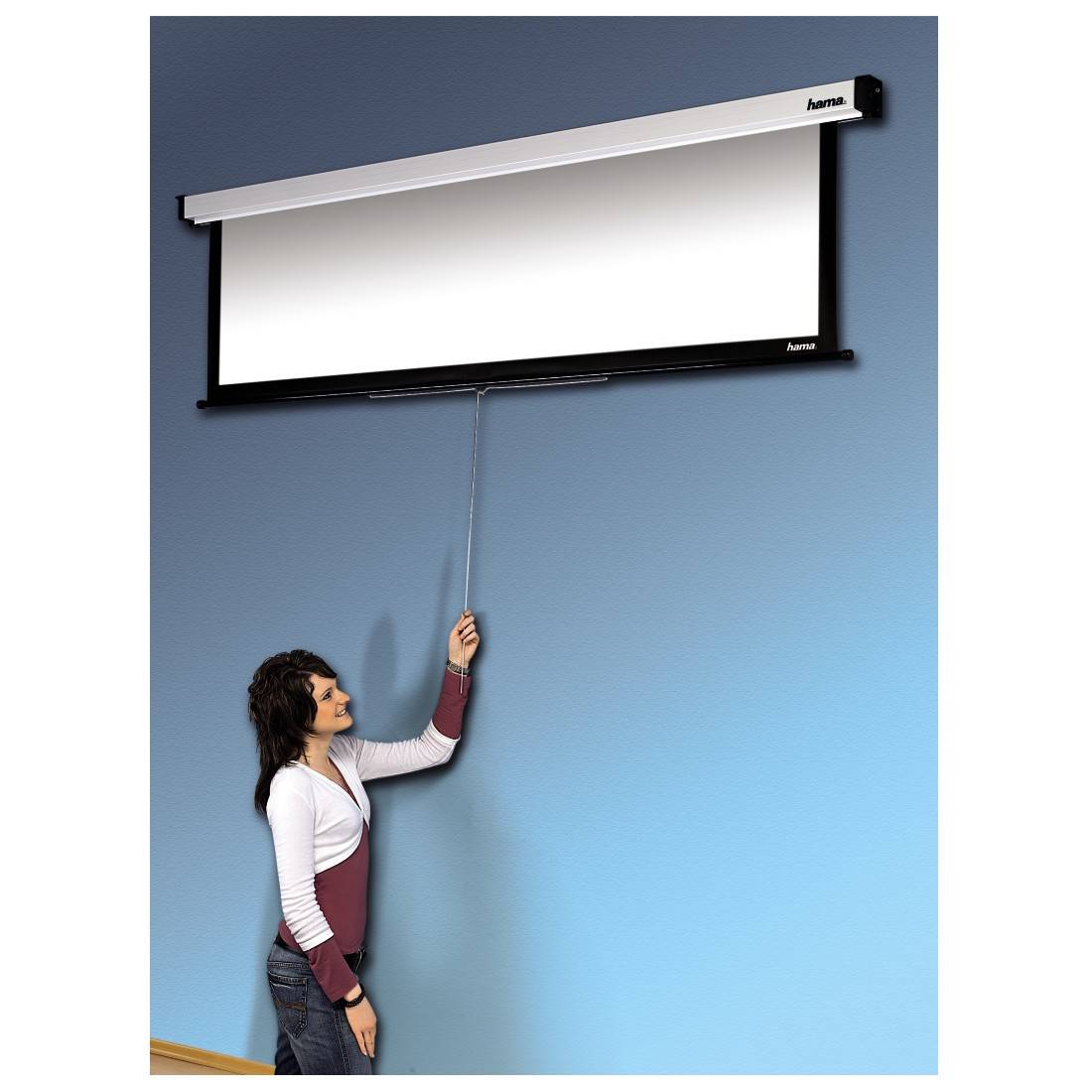 Hama 18783 00018783 Rolloleinwand 190 x 107 cm Bildformat: 16:9