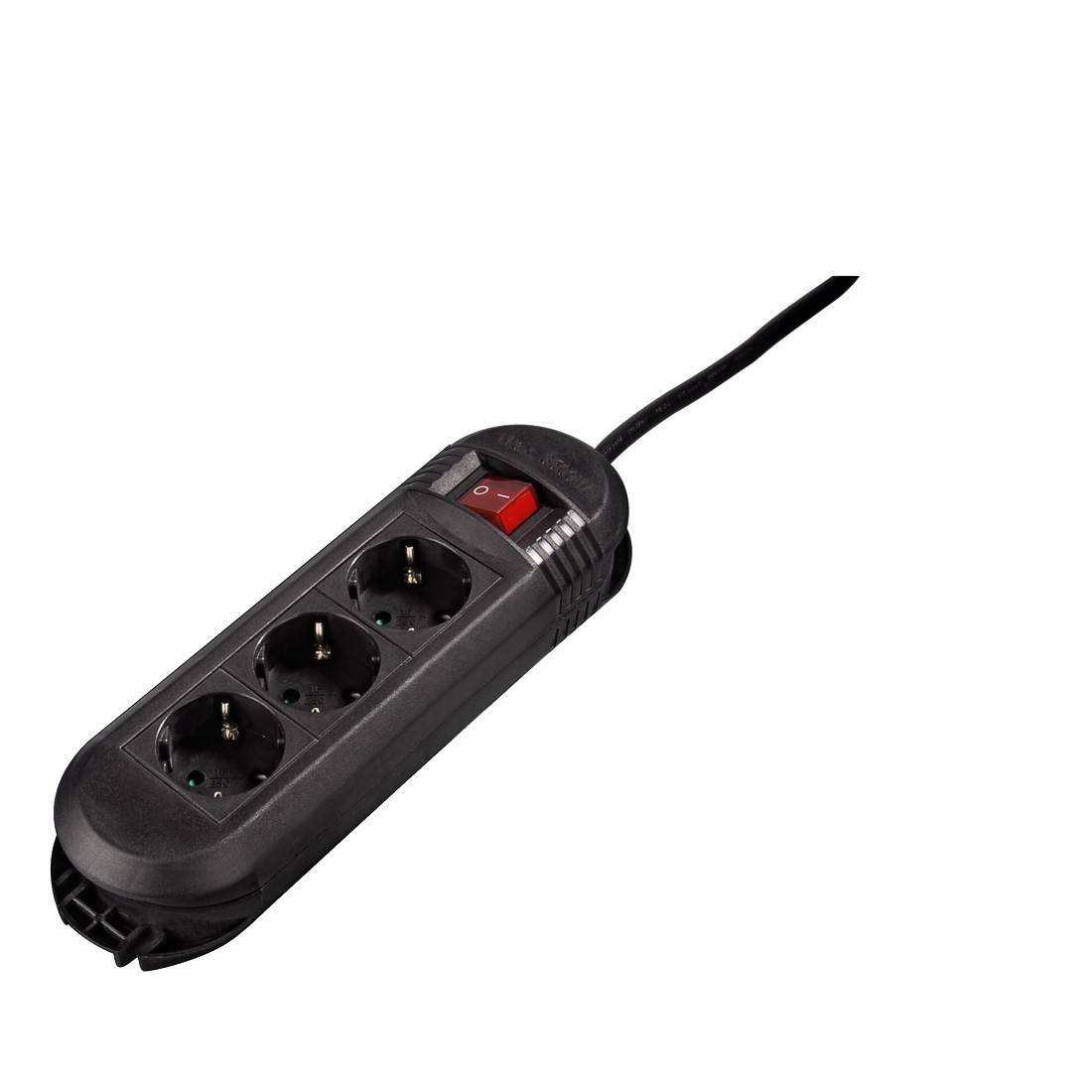 Hama 00047882 Steckdosenleiste mit Schalter 3fach Schwarz Schutzkontakt 1St.