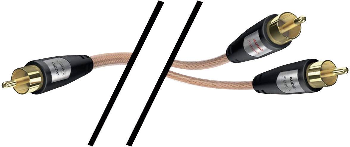 Inakustik 00308312 Cinch Audio Anschlusskabel [2x Cinch-Stecker - 1x Cinch-Stecker] 12.00 m Transparent vergoldete Steckkontakte