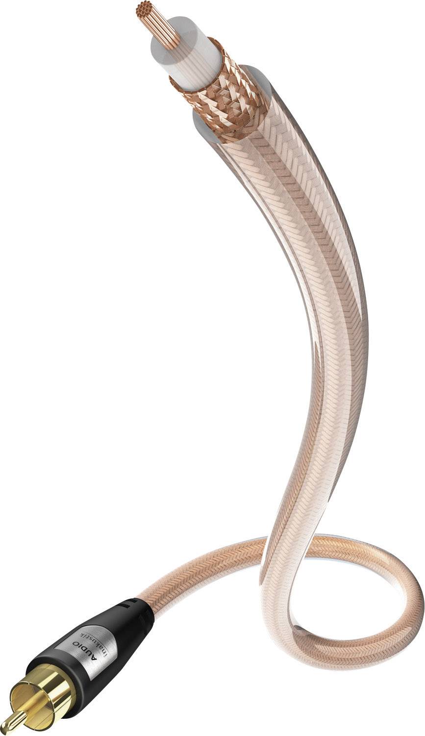 Inakustik 00308221 Cinch Audio Anschlusskabel [1x Cinch-Stecker - 1x Cinch-Stecker] 2.00 m Transparent vergoldete Steckkontakte