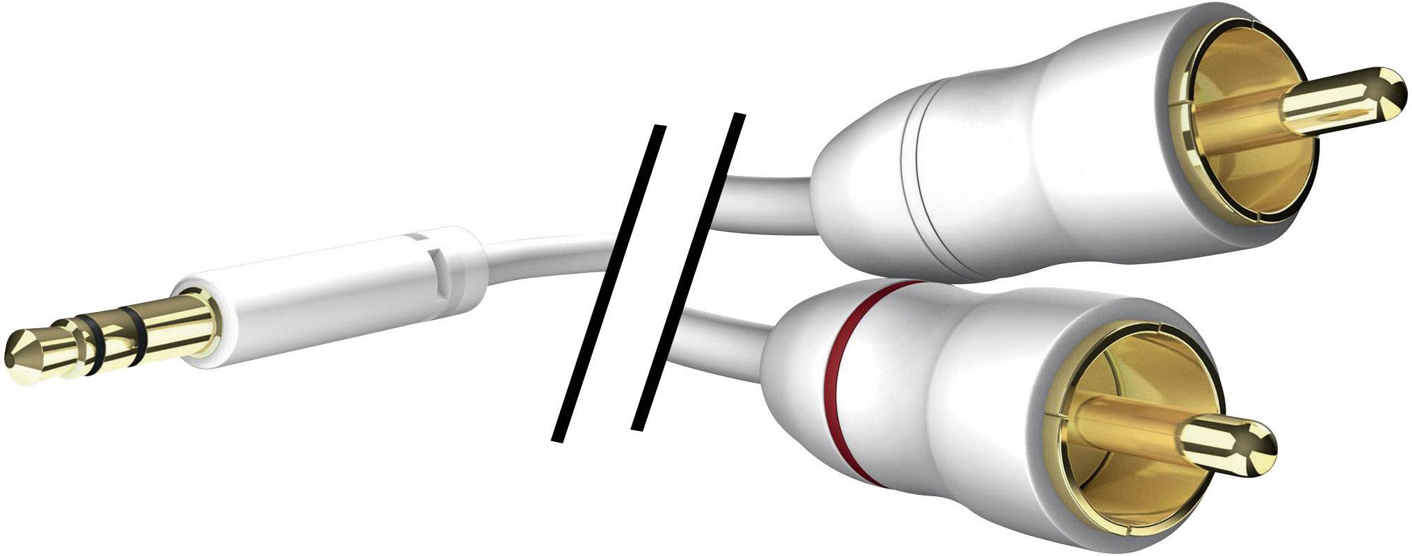 in-akustik 3m RCA, 2 x RCA, 3.5mm, 3 m, Weiß