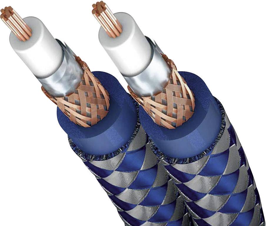 Inakustik 0040802 Cinch Audio Anschlusskabel [2x Cinch-Stecker - 1x Cinch-Stecker] 2.00 m Blau, Silber vergoldete Steckkontakte