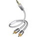 Câble audio Inakustik 00410003 [2x Cinch-RCA mâle - 1x Jack mâle 3.5 mm] 3.00 m blanc, argent contacts dorés