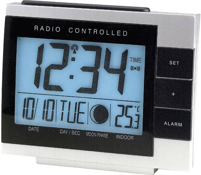 Techno Line 02335 WS 8055 Funk Wecker Silber-Schwarz