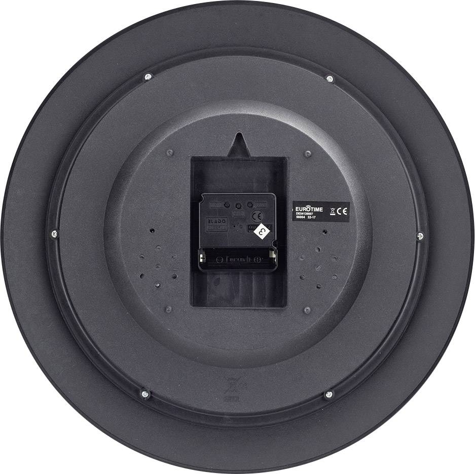 EUROTIME 56004 Funk Wanduhr 34cm x 5cm Silber