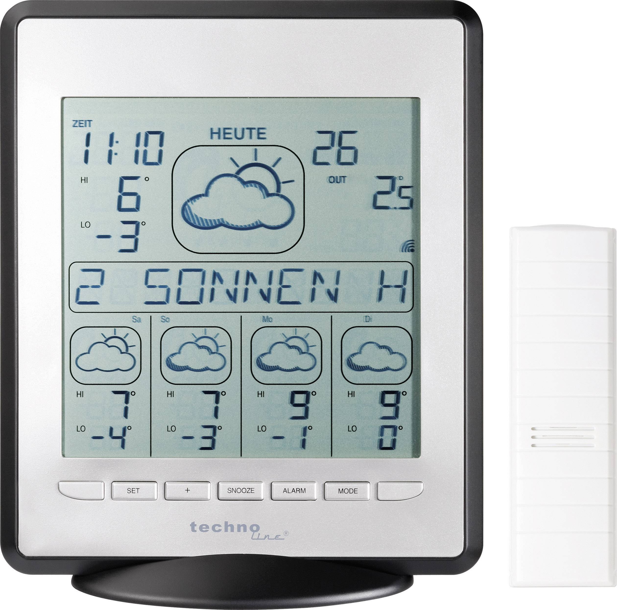 Techno Line WD 9550 Satelliten Wetterstation Vorhersage für 4 Tage