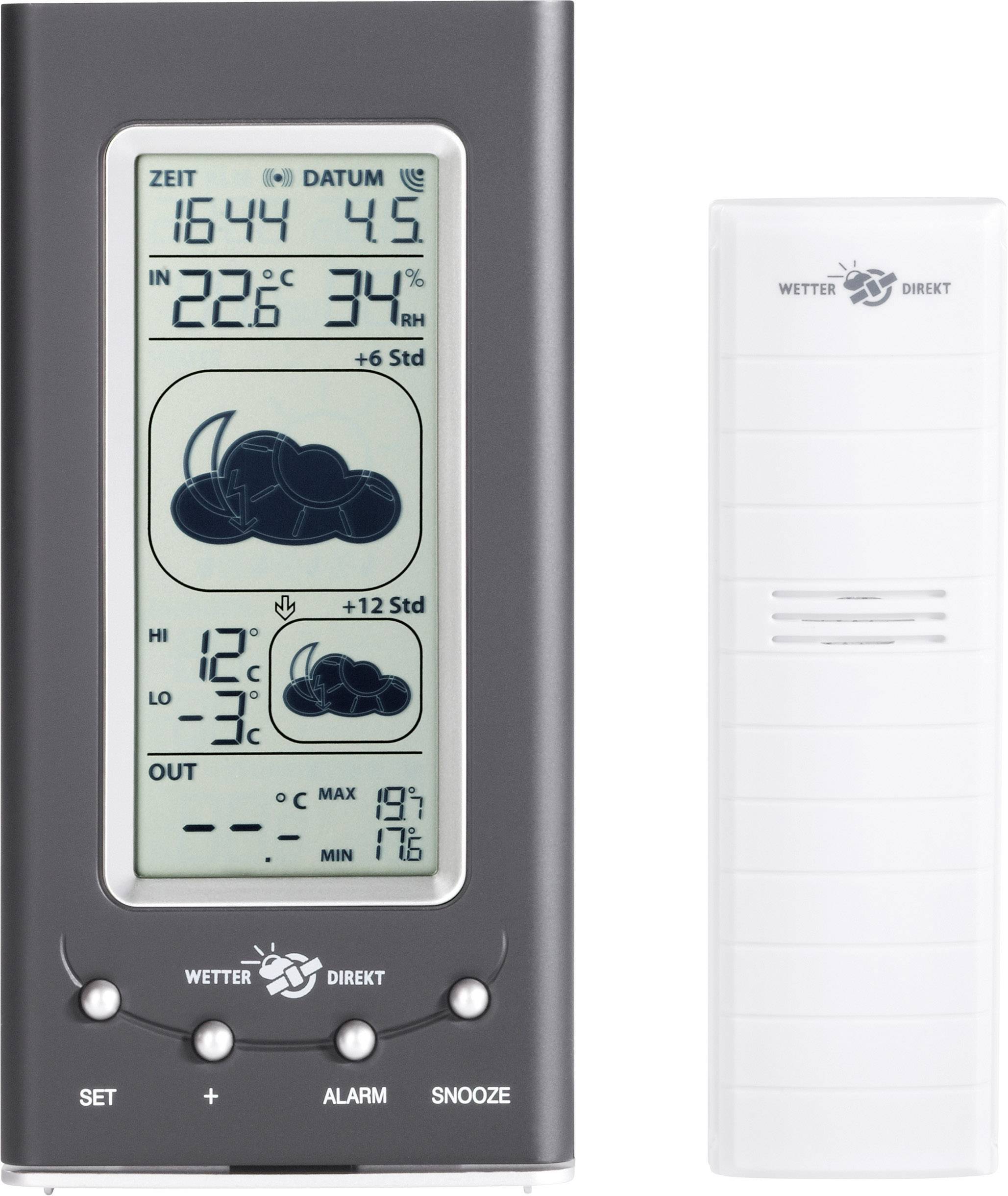 TFA Dostmann Nova 35.5019 Satelliten Wetterstation Vorhersage für 1 Tag