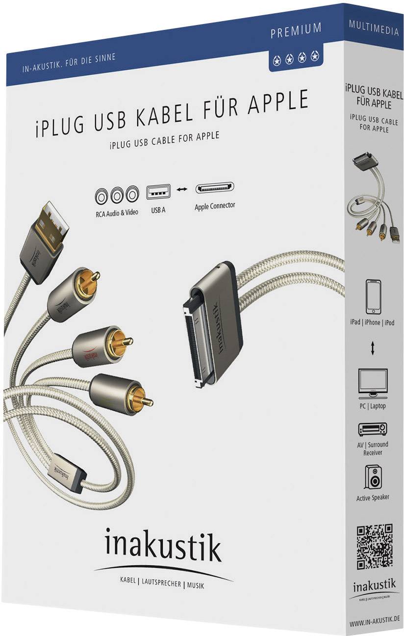 Inakustik USB-Kabel 2.00 m Weiß vergoldete Steckkontakte 00440102