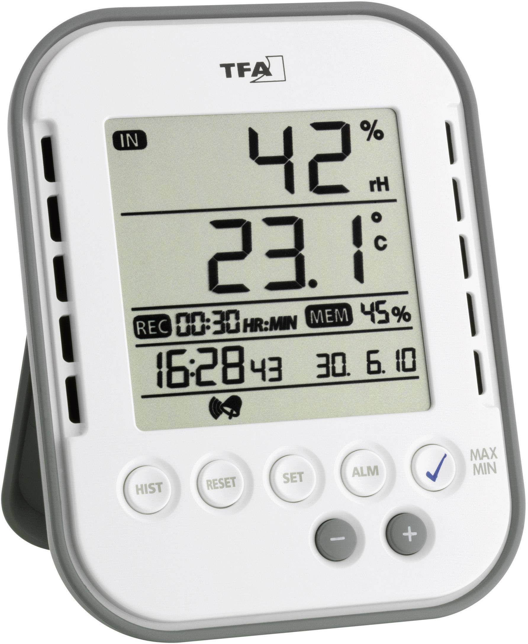 TFA Thermo-Hygrometer f.innen Messbereich Temp.0-50GradC/Luft 1-99%