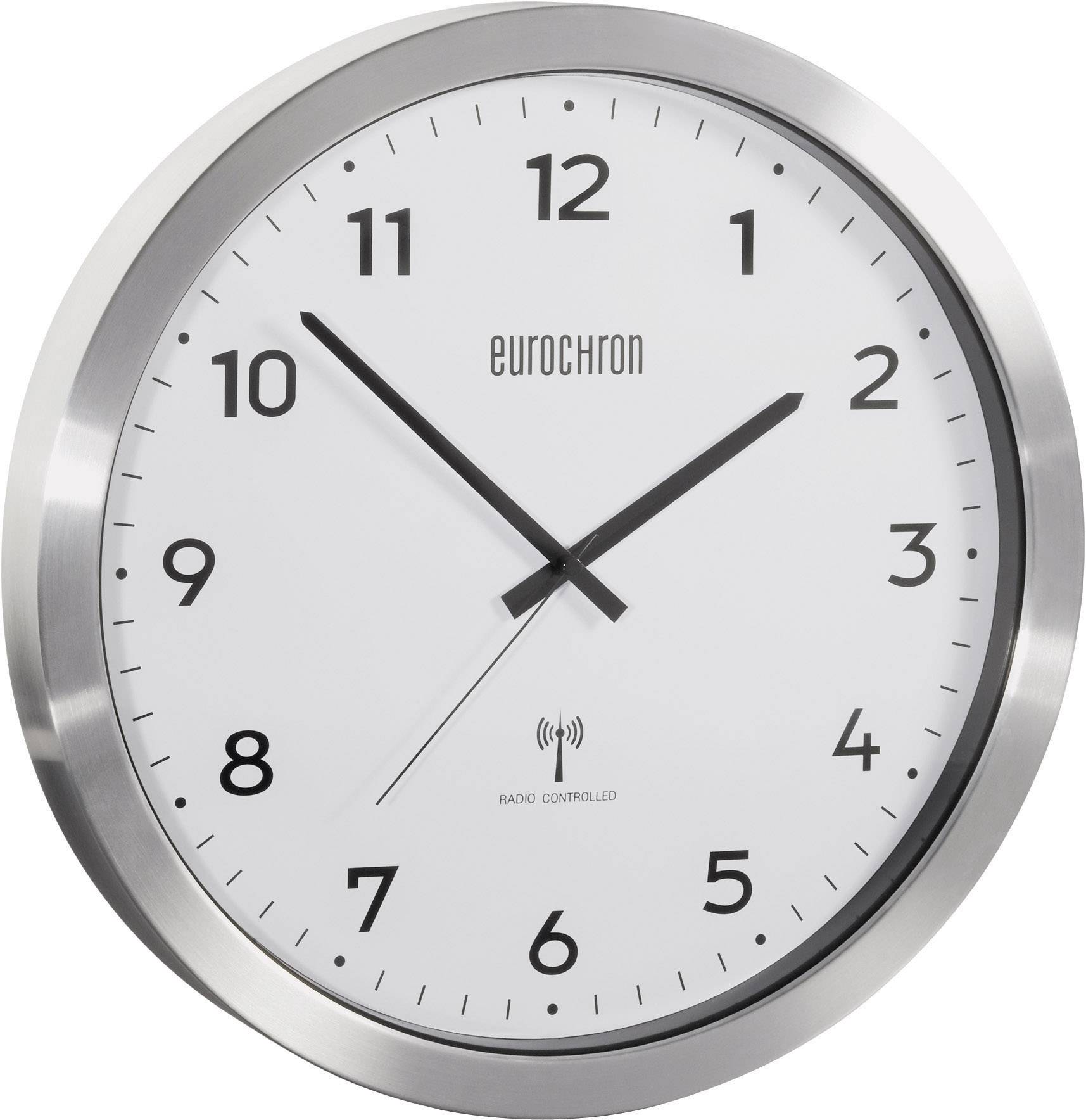 Eurochron EFWU 2600 Funk Wanduhr 38 cm Aluminium (gebürstet)