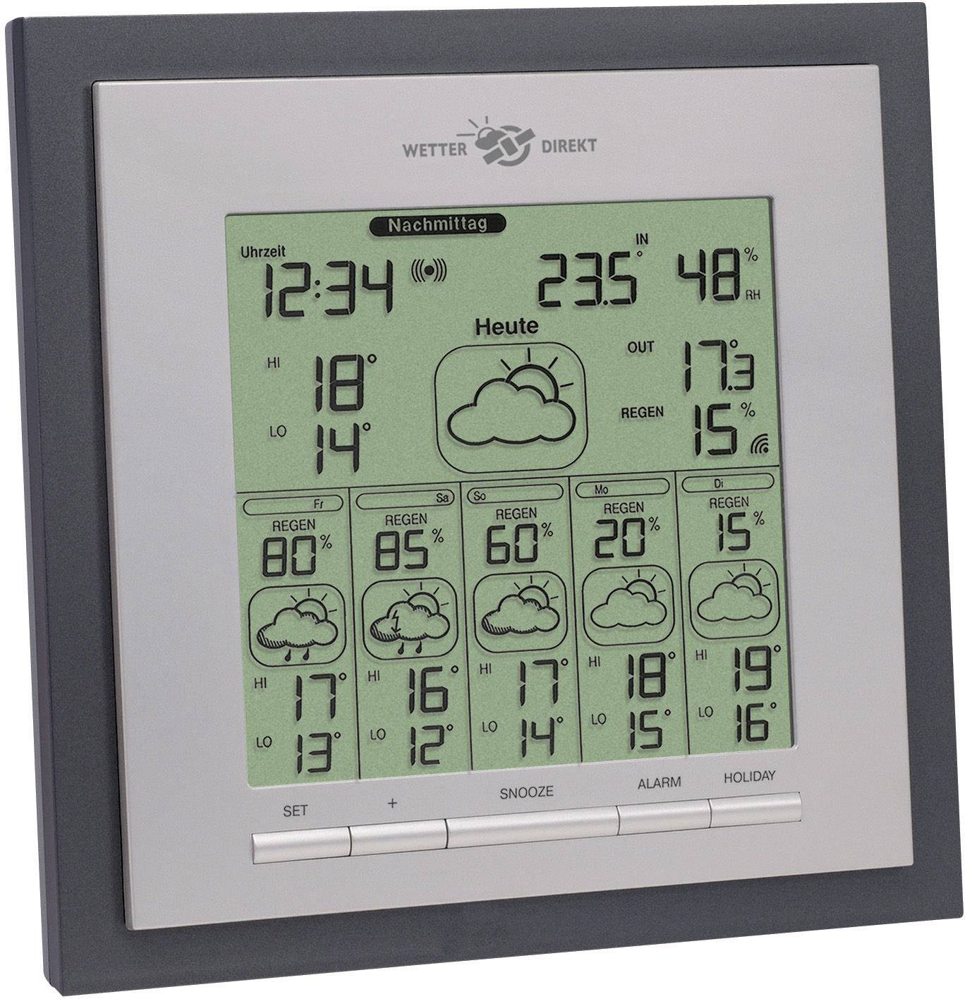 TFA Dostmann EOS MAX grau 35.5015 Satelliten Wetterstation Vorhersage für 6 Tage