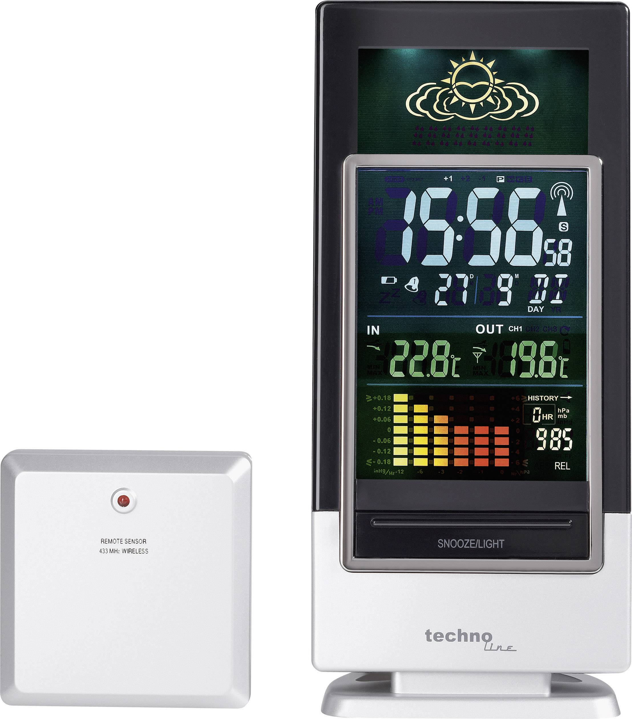 Techno Line WS 6502 Funk-Wetterstation Anzahl Sensoren max. 3