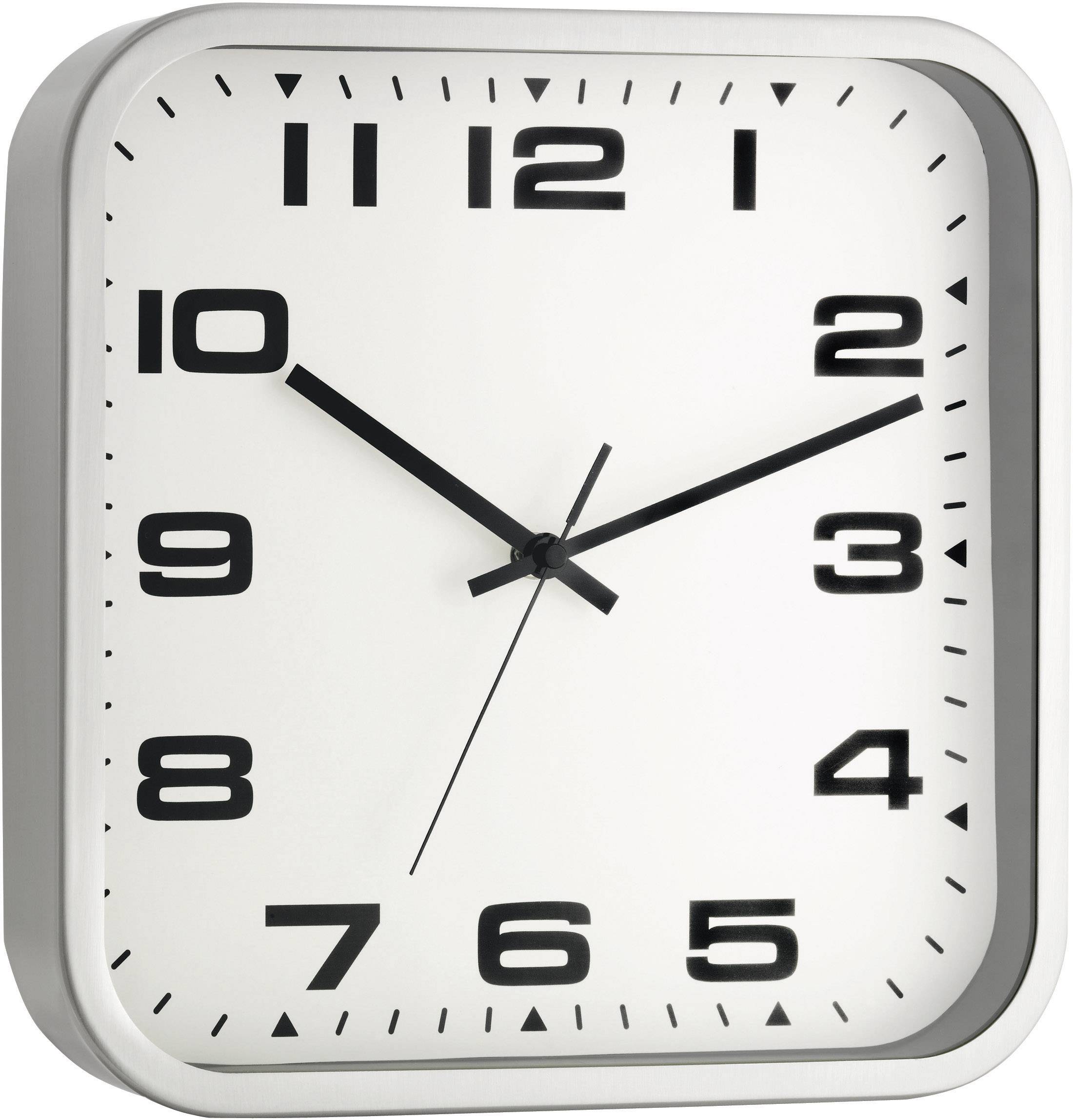 TFA Dostmann 60-3013 Quarz Wanduhr 30 cm x 30 cm x 4.5 cm Silber