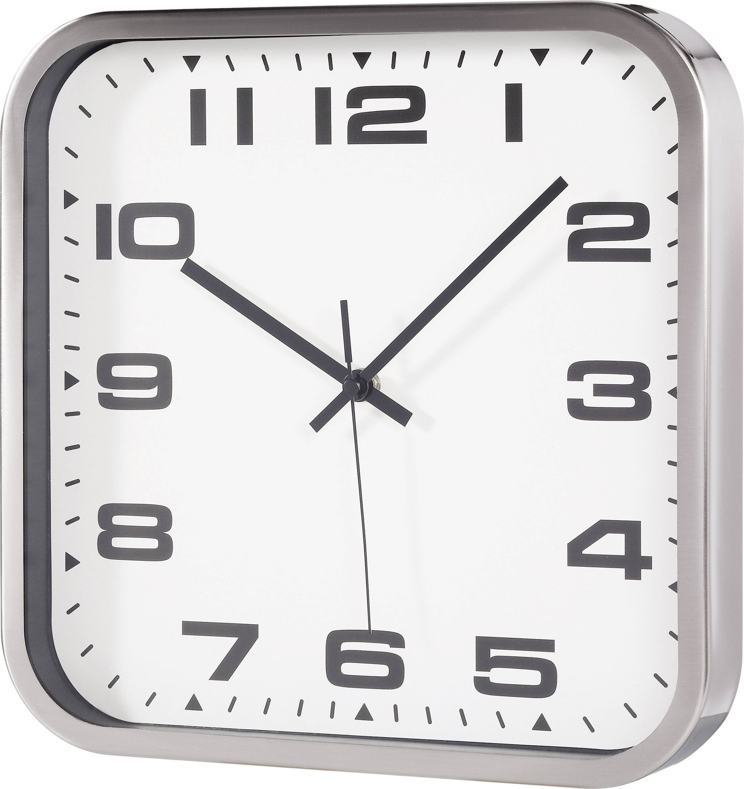 TFA Dostmann 60-3013 Quarz Wanduhr 30 cm x 30 cm x 4.5 cm Silber