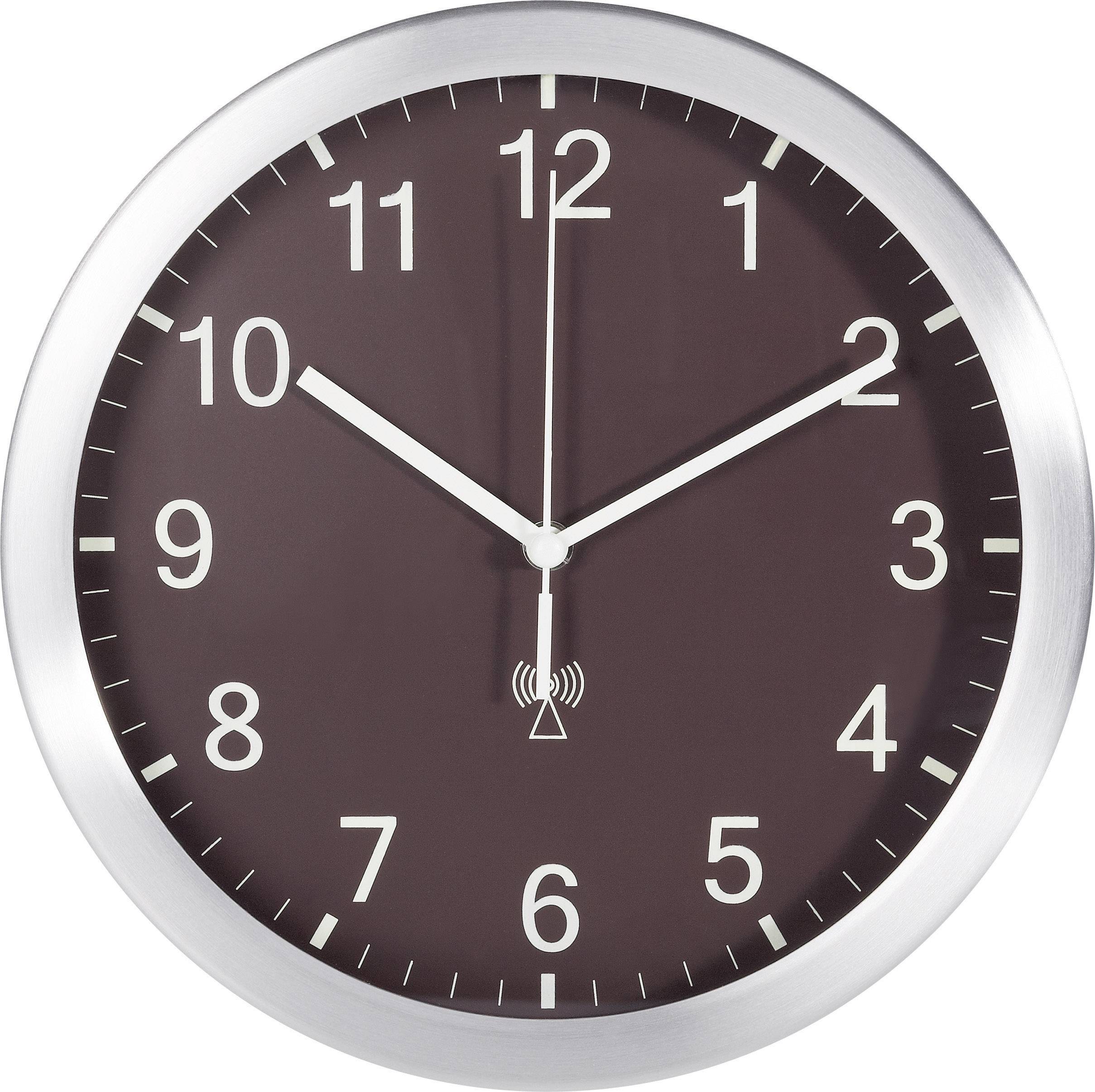 TFA Dostmann 98.1091.08 Funk Wanduhr 25 cm x 4 cm Aluminium (matt)